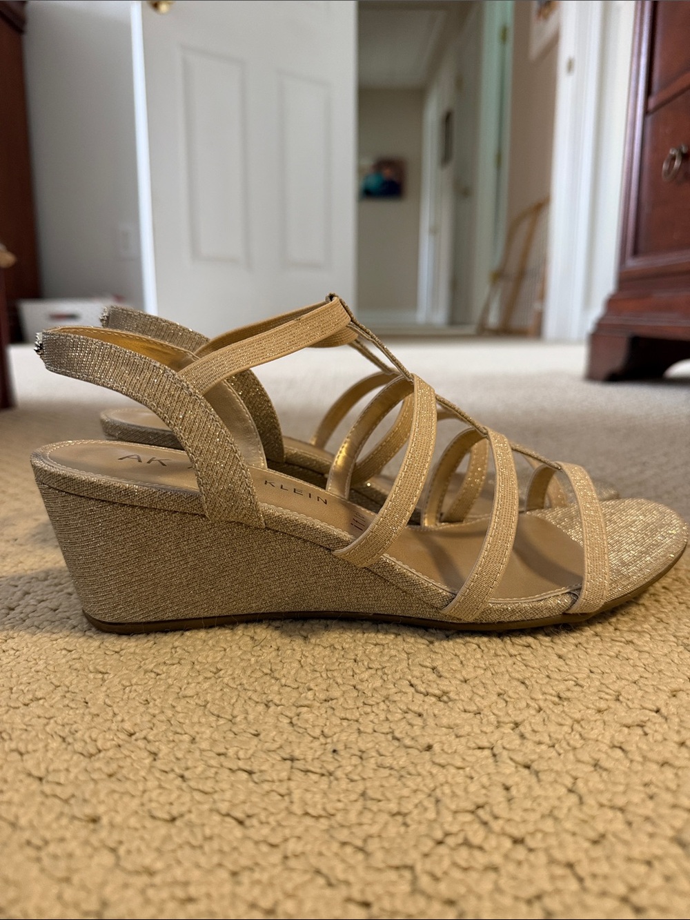 Anne Klein Multi-Strap Gold Sandals - NEW!!